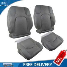 Fit 05-19 Nissan Frontier Driver&Passenger Bottom Top Cloth Seat Cover Grey