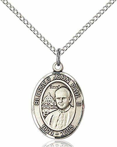 bliss Sterling Silver Pope John Paul II Medal Pendant, 3/4 Inch - Picture 1 of 1