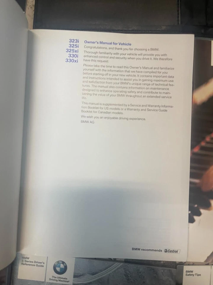 BMW 323i 328i 328xi 335i 2006 2007 2008 serie 3 conjunto manual del propietario Foto 3 de 4