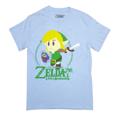 The Legend of Zelda Link's Awakening Nintendo Game Promo Licensed Blue T-Shirt S