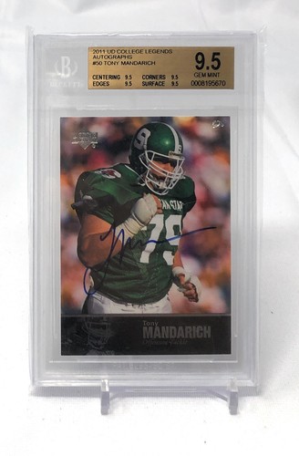 2011 Upper Deck College Legends Tony Mandarich Autograph #50 Auto BGS 9.5 GEM
