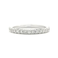 Thin Diamond Eternity Ring Wedding Band 14K White Gold .55 CTW, Size 5