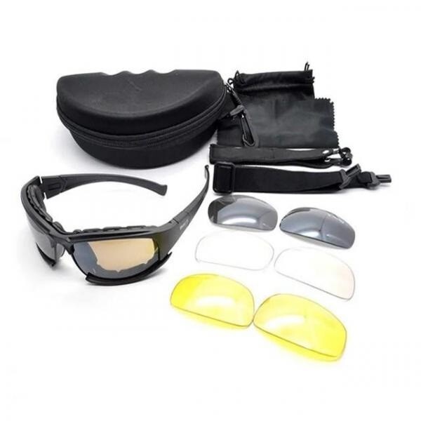 Lunette de protection anti-buée contre l'éblouissement solaire 4 verres avec écran polarisé