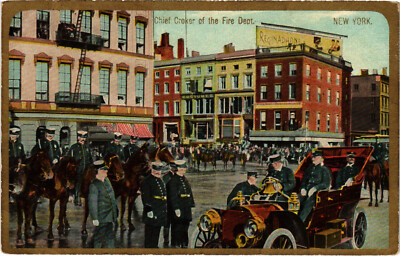 PC US, NY, NEW YORK, CHIEF CROCKER OF THE FIRE DEPT, Vintage Postkarte (b54513)