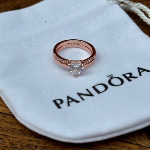 Pandora Double Band Heart Ring Rose Gold Size 52 (6) - Picture 3 of 8