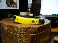 BOKER TREE BRAND POCKET KNIFE 3.25" YELLOW SMOOTH BONE LOCK BACK BLADE D2 SPEAR