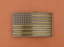 Antique Brass U.S.A. American Flag Metal leather Belt Buckle Fit 40mm Strap