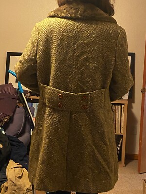 Vintage Davis Of Boston Wool Coat Faux Fur Lined WARM WINTER