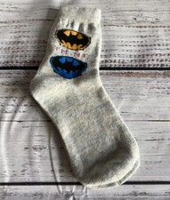 New Vintage 80s Kids DC Comics Inc BATMAN Logo Socks NOS