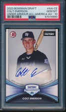 PSA 10 COLT EMERSON AUTO 2023 Bowman Draft UNDER ARMOUR ALL-AMERICAN RC GEM MINT