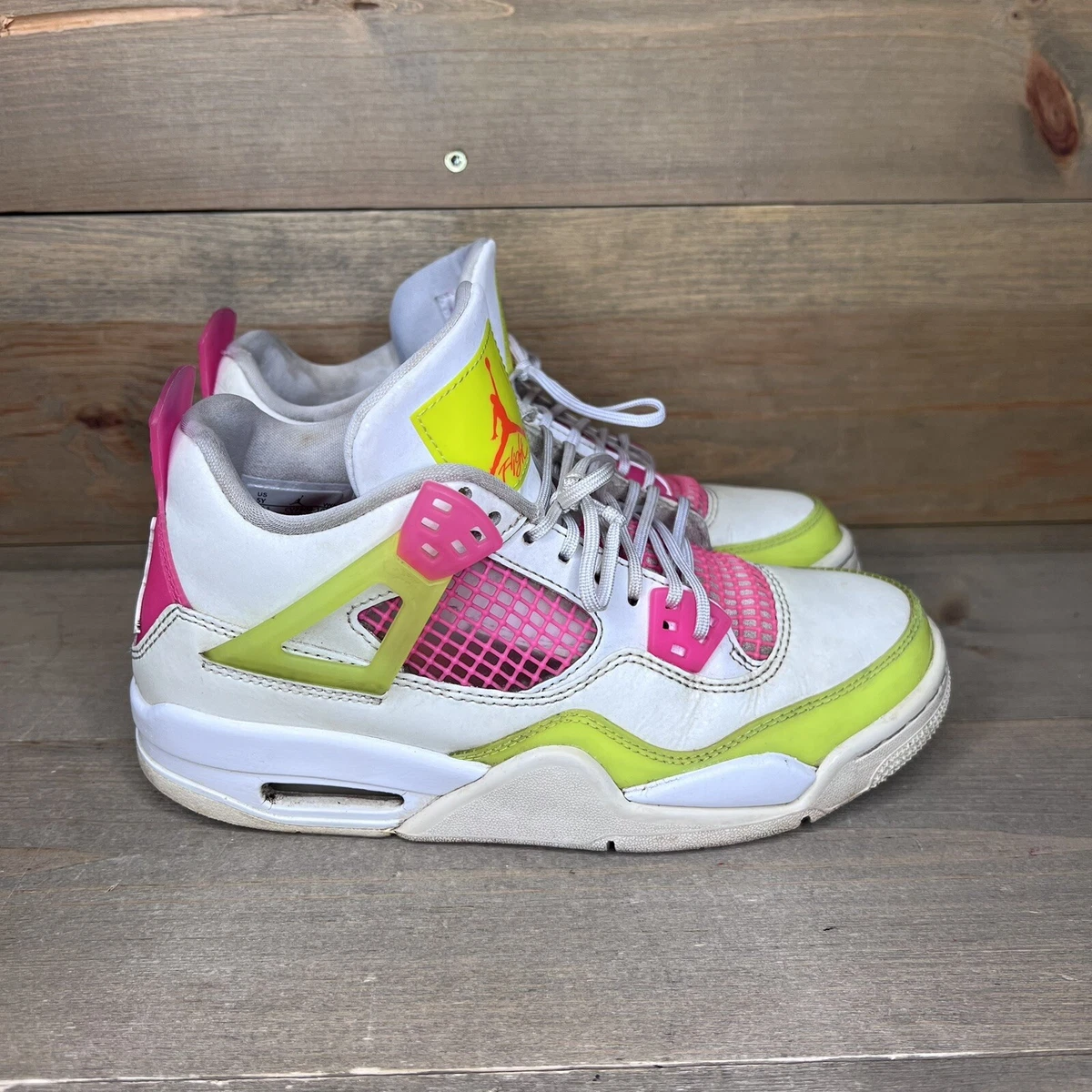 Nike Air Jordan 4 Retro White GS Lemon Venom CV7808-100 Youth Size 5Y Nike Air Jordan 4 Retro White GS Lemon Venom CV7808-100 Youth Size 5Y