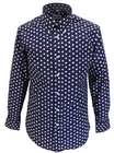 Mazeys Mens Navy Blue and White Polka Dot 100% Cotton Shirts…