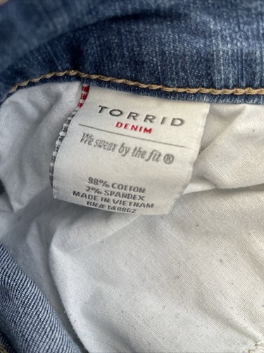 Pantalones de mezclilla para mujer tórridos talla 18R desgastados lavado medio cómodos boyfriend elásticos - Imagen 5 de 5