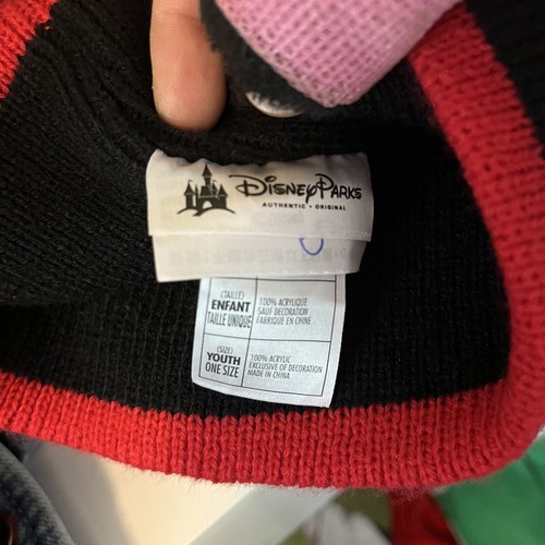 Disney Parks Pom Pom Minnie Ears Black Beanie w/ Sequins Youth One Size - Picture 2 of 3