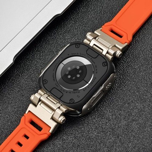 PC+TPU Case Cover For Apple Watch Ultra 2/1 49mm 98765 Metal+Silicone Band Strap - Picture 4 of 24