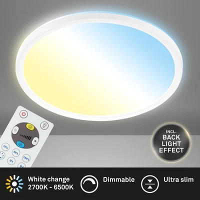 Deckenlampe Briloner Slim Panel LED 18W Fernbedienung Backlight Dimmbar Flach - Bild 1 von 4