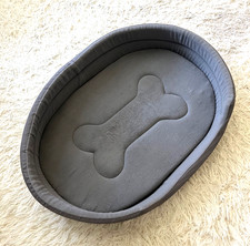 Gray Dog Bed Medium Size   Soft Cozy Pet Bed for Dogs  Cats, Clean Con