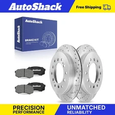 Rear Drilled Slotted Brake Rotors Ceramic Pads for Toyota 4Runner Sequoia