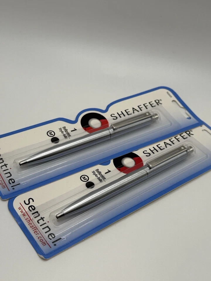 Bolígrafo Sheaffer Sentinel dos cromos cepillados y un barril verde nuevo Foto 3 de 4