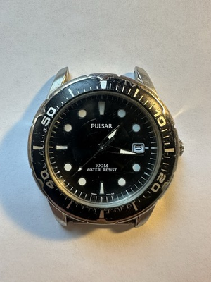 #ad Pulsar Mens Dive Watch 100M Water Resistant Date No Band Glow $42.49