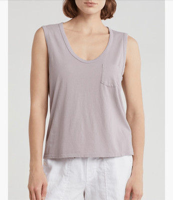 James Perse 100% cotton v-neck tank in iris color size 2/M NWT