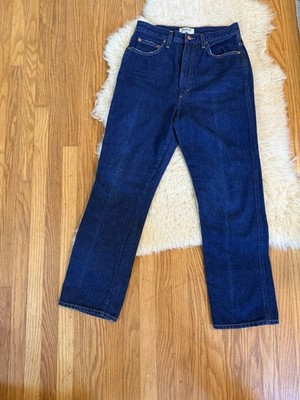 Agolde Jeans High Rise Straight Leg Feel Good 27 Dark Wash $228