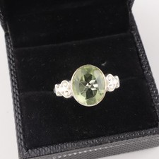 Green Amethyst Gemstone 925 Sterling Silver Ring Handmade Jewelry Ring For Gift
