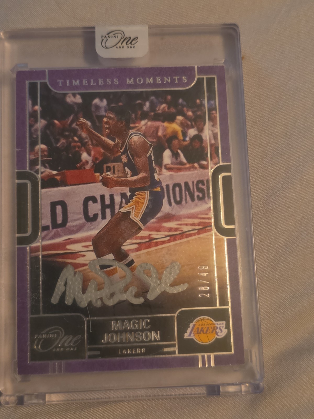 2022-23 Panini One And One Basketball Magic Johnson 28/49 Hand Signed Auto...