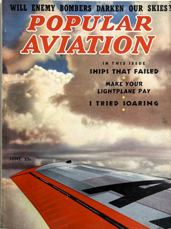 POPULAR AVIATION Magazine, June 1938, Military, Civil & Model Aviation