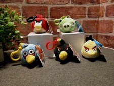 Angry Birds Plush Backpack Purse Bookbag Clip Lot Of 5 RARE SET New With Tags