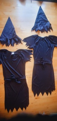 * 2x Hexenkostüm Disguise für Kinder mit Hut & Stoffgürtel * Karneval Halloween