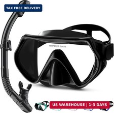 Snorkel Set, Snorkel Mask 180  Panoramic Wide View, Anti-Fog Scuba Diving Gear,
