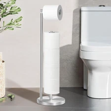 Toilet Paper Holder Stand Bathroom Roll with Reserve Stainless Steel