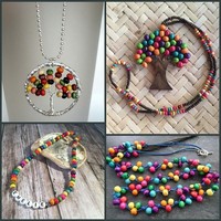 Holzperlen Set 600 StüCk Bunt 6Mm-10Mm Basteln Schmuck Arts Crafts