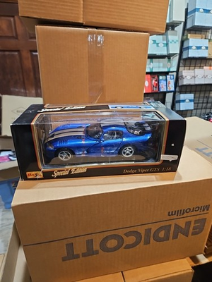 #ad Maisto Blue 1996 Dodge Viper GTS 1:18 Scale Die Cast Car # 31832 With Box $29.90