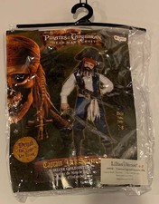 Disney Pirates of the Caribbean Captain Jack Sparrow Deluxe Kids Costume 7-8 NIP