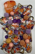 40 Orange Monogram Luxury Focal Beads For Beadable Pens.
