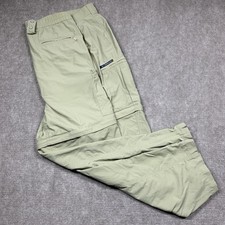 ExOfficio Pants Mens Large Beige Convertible Zipoff Expedition Hiking Nylon