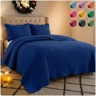 Luxury Cooling Bedspread Quilt Set Lightweight Summer Coverlet Throw Queen King