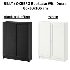IKEA OXBERG/BILLY Bücherregal mit Türen 80x30x106cm Aufbewahrungslösung robust