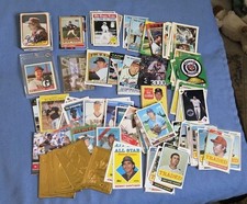  VINTAGE  BASEBALL CARD LOT OF (175) WITH HOF & STAR PLAYERS W/ AUTO & GAME USED