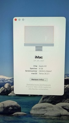 Apple iMac 24-inch M1 8GB SSD 256GB 2021 Blau