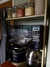 Black Panasonic Digital Microwave with LED display