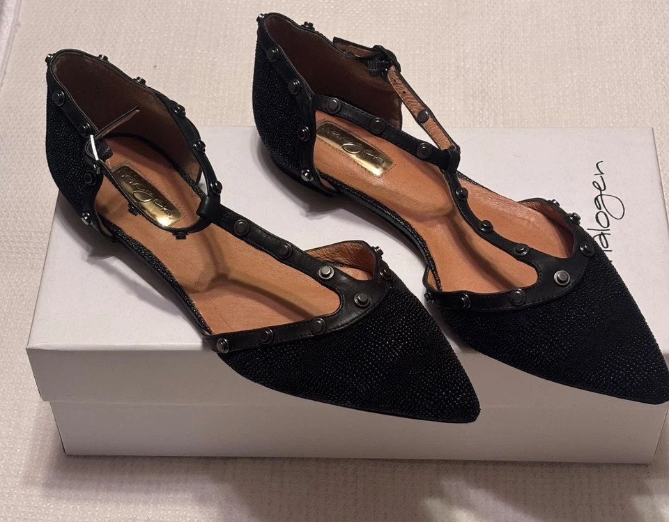 Галогенные кожаные балетки Haolson-Lea Black Stingray Print 7,5 с акцентами-гвоздиками - Изображение 4 из 4