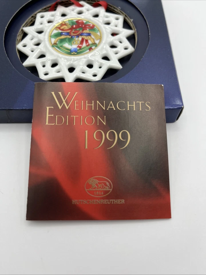 Винтажное рождественское украшение Schmuck Stern Hutschenreuther — лошадь-качалка/барабан - Изображение 4 из 4