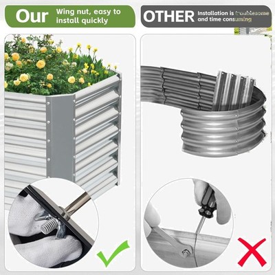 2 Pack 4x2ft Galvanized Raised Garden Beds - Durable Planter for Herbs & Veggies