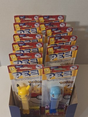 Pokemon PEZ 2019 Dispensers Pikachu Squirtle Bulbasaur Eevee Counter Display Box