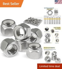 Durable 120 Pack Stainless Steel Locknuts with Nylon Insert for Secure Fastening