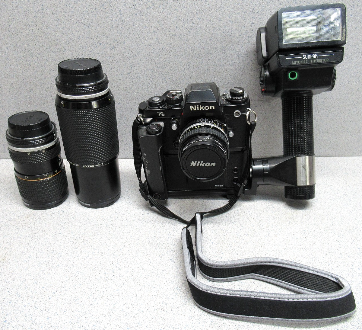 【ペコり 】Nikon F3 NIKON F3 POLICE CRIME SCENE CAMERA WITH MOTOR DRIVE, LENSES, FLASH