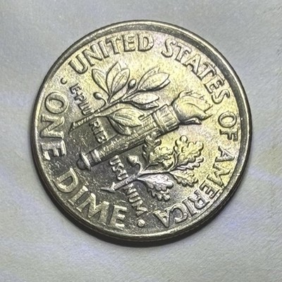   2002 P Roosevelt Dime Rev Off Center Strike Rim Error, Light 2